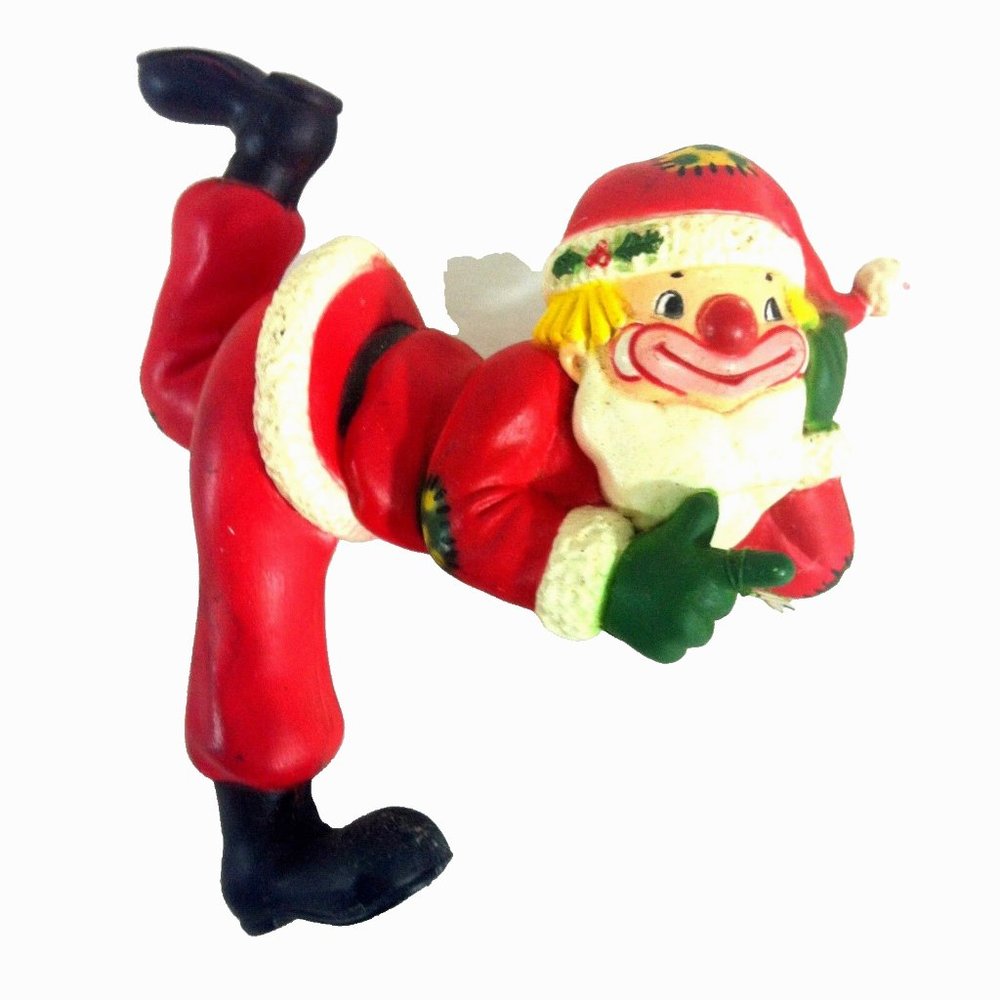 Enesco Santa Claus Clown Shelf Sitter Vintage Christmas Missing The Dog
